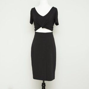 Le Chateau Black Pencil Skirt with Slits